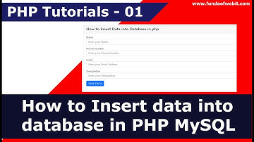 How to insert data into database in PHP MySQL | PHP Tutorials 1