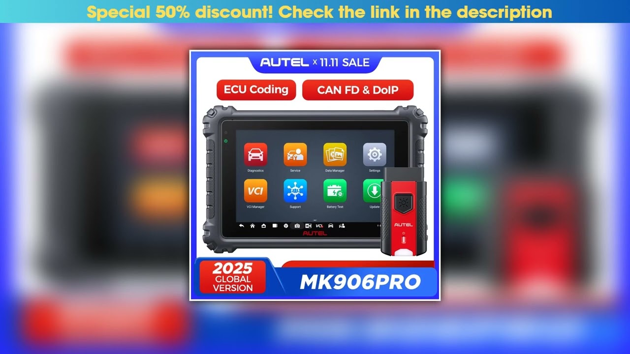 Get Autel MaxiCOM MK906 Pro MK906PRO Diagnostic Scanner Advanced ECU Coding Diagnostic Tool OBD2 Sc