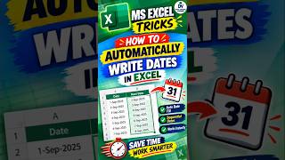 How to automatically write date in Excel tips and tricks 💯💫 #exceltips #tutorial #shortvideo