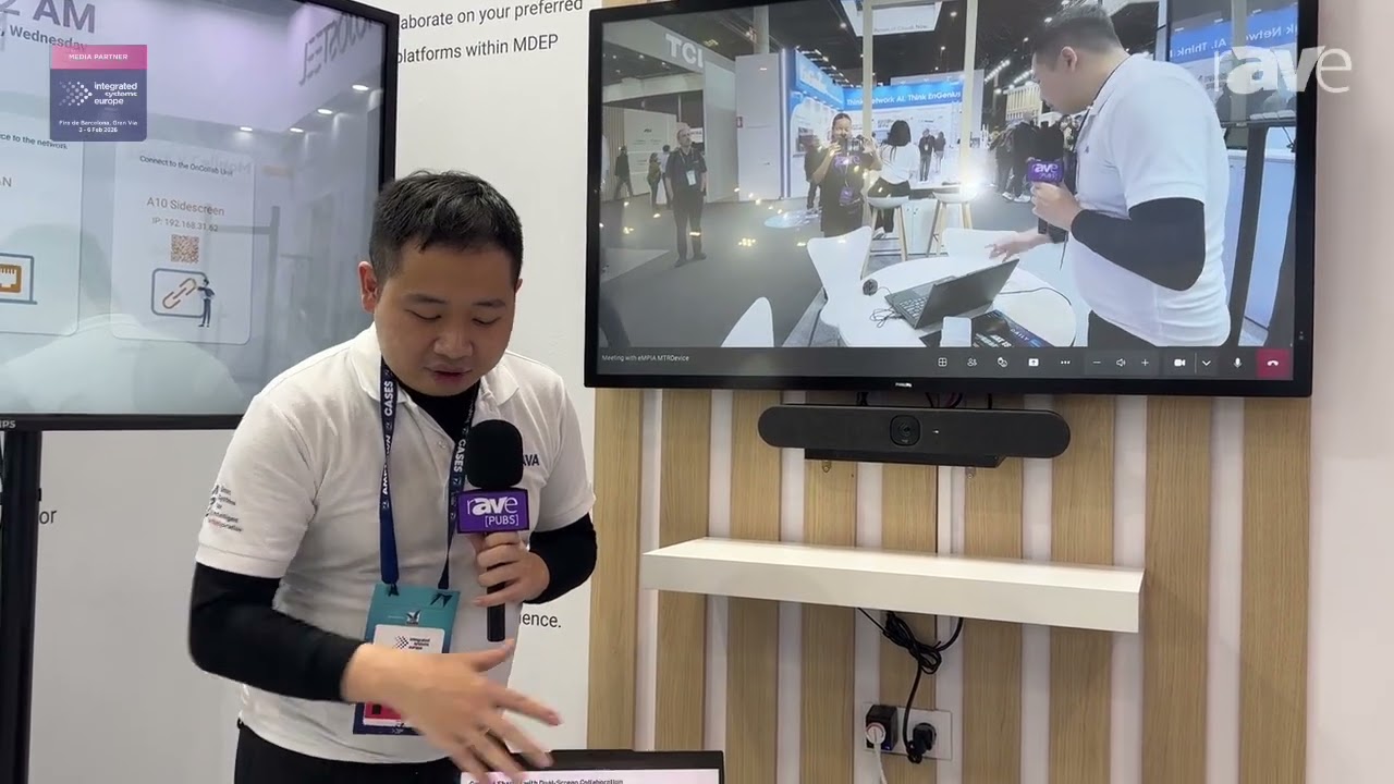 ISE 2026: AVA Demos OnCollab A10 Dual Screen Collaboration with Gesture Control