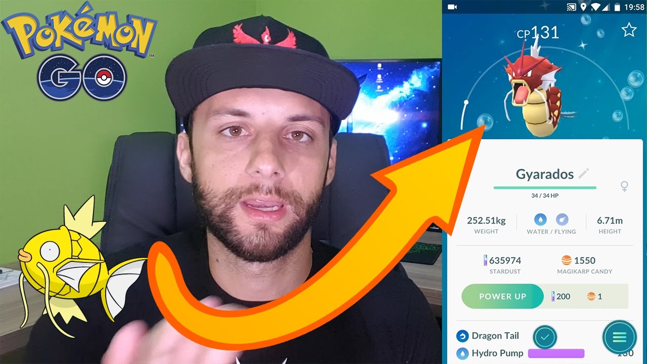 Pokémon Go Brilhantes como capturar Magikarp Brilhante, Gyarados