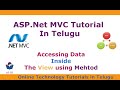 Asp.Net MVC Tutorial in Telugu - Accessing data inside a View using a Method | Ottit