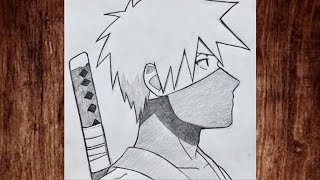 How to draw the ninja [ Kakashi ] step-by-step  screenshot 1