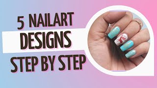 5 Nail Designs All-In-1 With Royalkart Nail Art Stamping