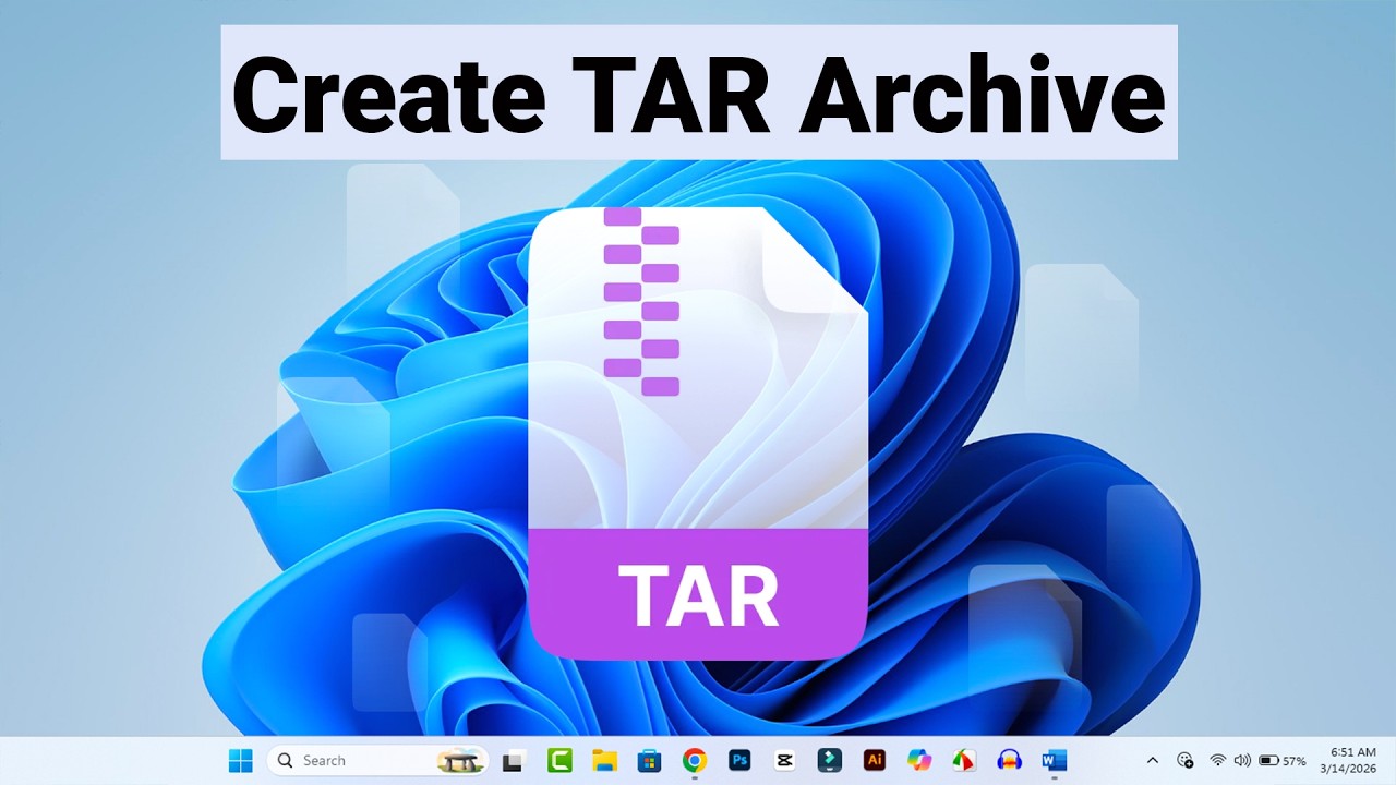 Create TAR Archive on Windows 11 Fast — No Extra Software - YouTube