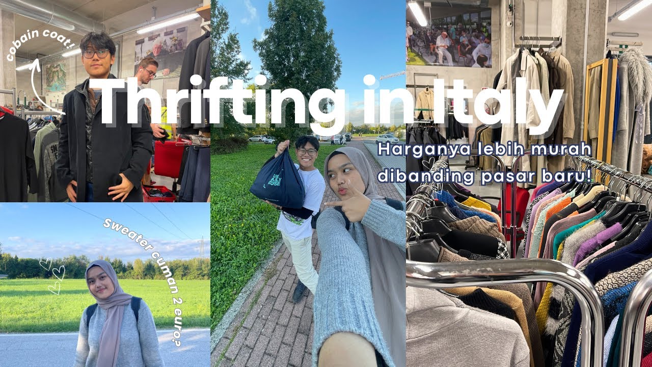 Pertama kali Thrifting di Italy! 30 Euro tapi dapat sebanyak ini?! | sweater cuman 2 euro