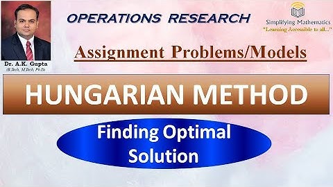 Hungarian Method for Finding Optimal Solution/Assignment Problems - Part 3