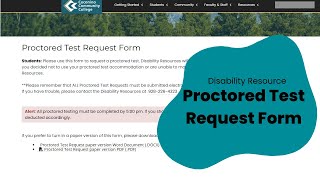 Disability Resources Proctored Test Request