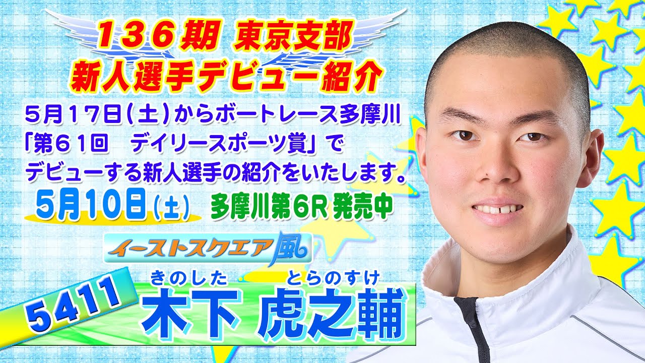 虎之助 東京支部 136期】5411 木下 虎之輔選手 デビュー紹介式【5月17日