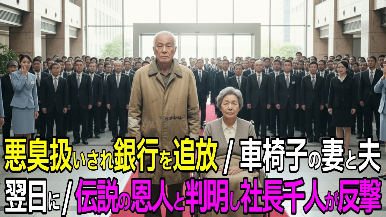 「臭い老人は出て行け」と銀行に追われた車椅子の老婆…翌日、社長1000人が乗り込んだ