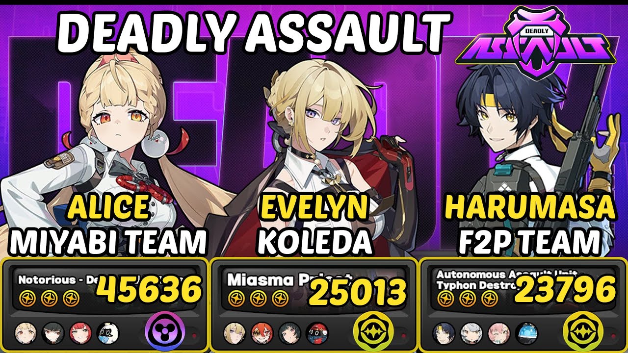 Deadly Assault 9 Stars - Alice x Miyabi & Evelyn & Harumasa Teams