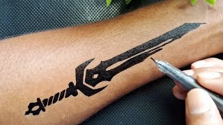 Sword Tattoo design || Unique Tattoo Drawing Idea || Beginner Step by Step Drawing Tutorial 