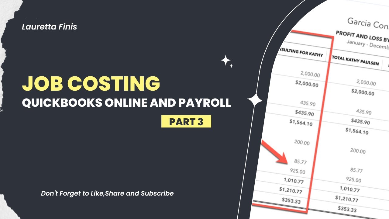 Job Costing in QuickBooks Online and Payroll Part 3 YouTube
