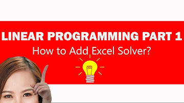 Linear Programming Using MS Excel Solver Installing Excel Solver