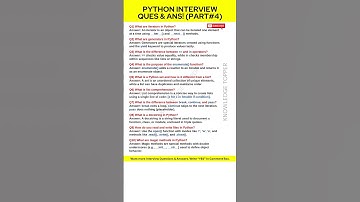 Python Interview Questions and Answers - Part 4