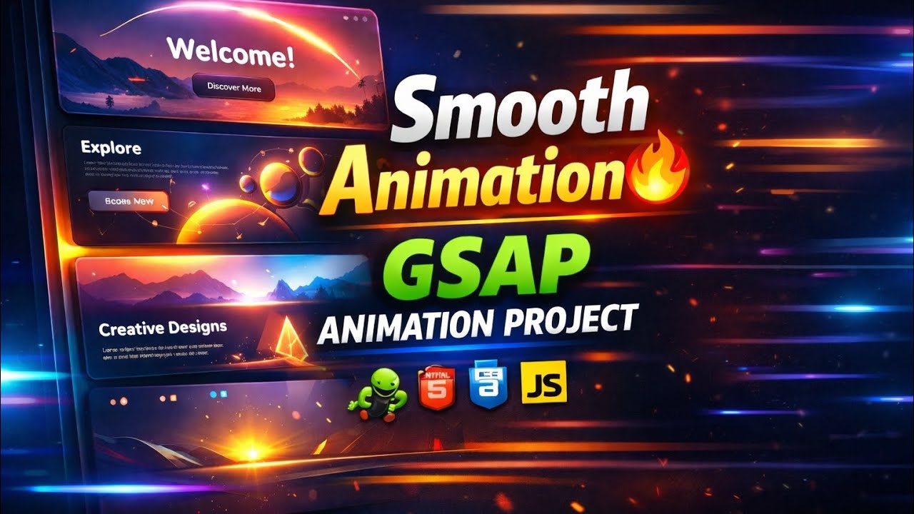 🔥 Amazing GSAP Animation Project | HTML CSS JS | Smooth UI Animation ...