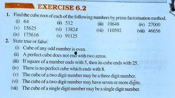 Class 8th maths l Exercise 6.2 l Chapter 6 l  Cube and Cubes roots l Ncert l Solution l Mathematics