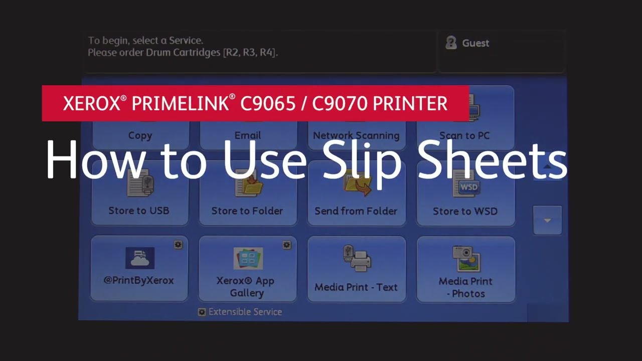 Xerox PrimeLink C9065 and C9070 Printer How to use Slip Sheets