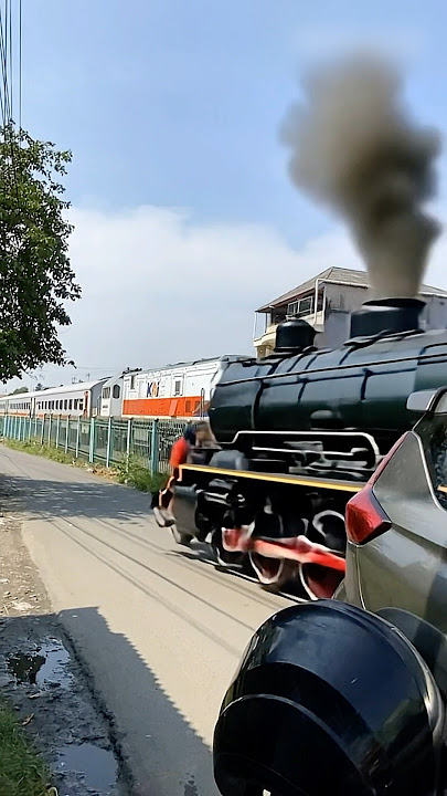 Hunting for a train, but instead there's a black locomotive #azwagirly #shorts