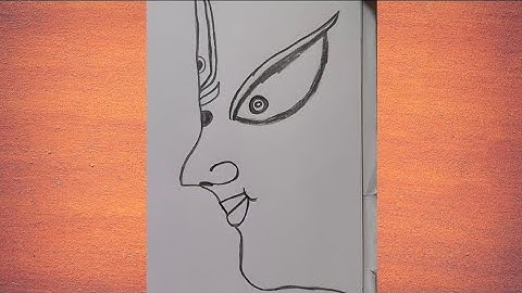 How to draw Durga mata half face, easy drawing for beginners, mata Durga drawing