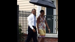 Obama calls in marines to hold umbrellas