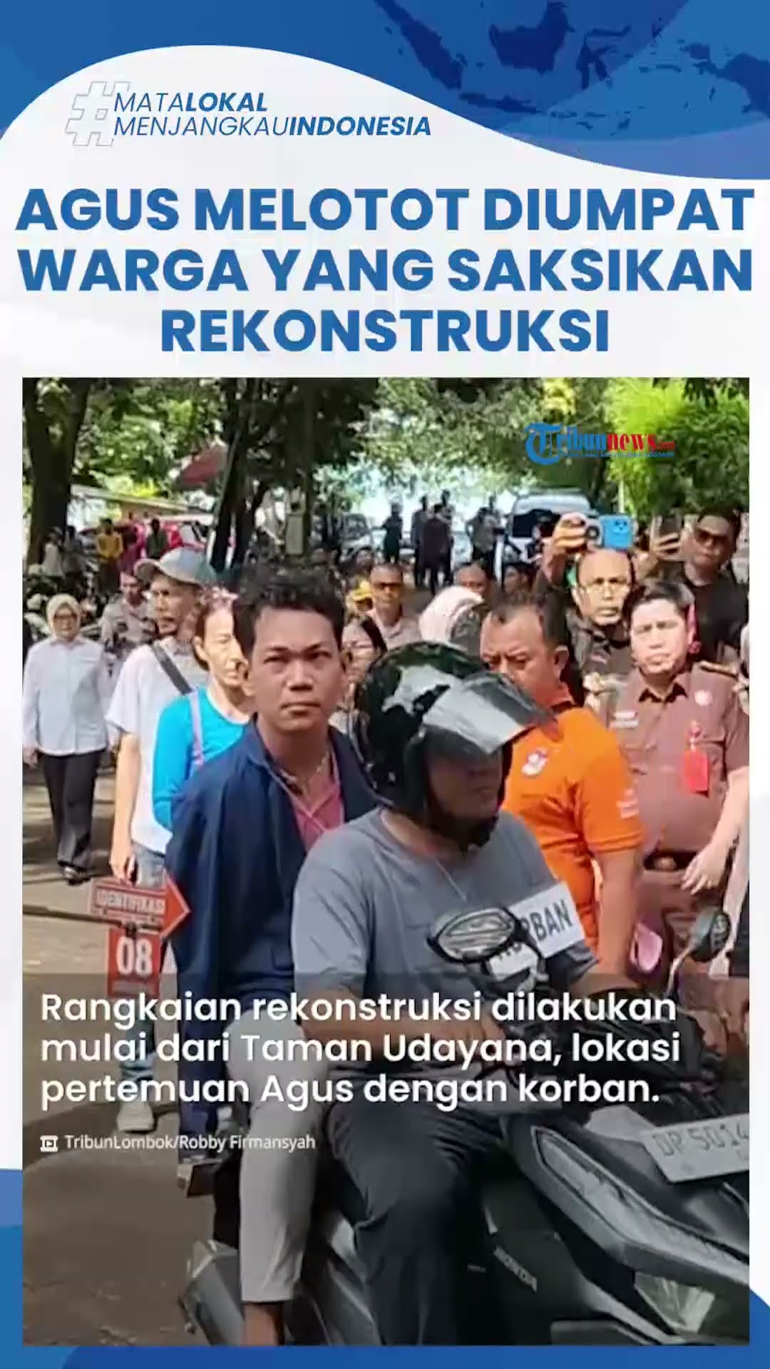 Detik-detik Agus Buntung Melotot Tatap Tajam Warga, Diteriaki Umpatan saat Rekonstruksi Pelecehan