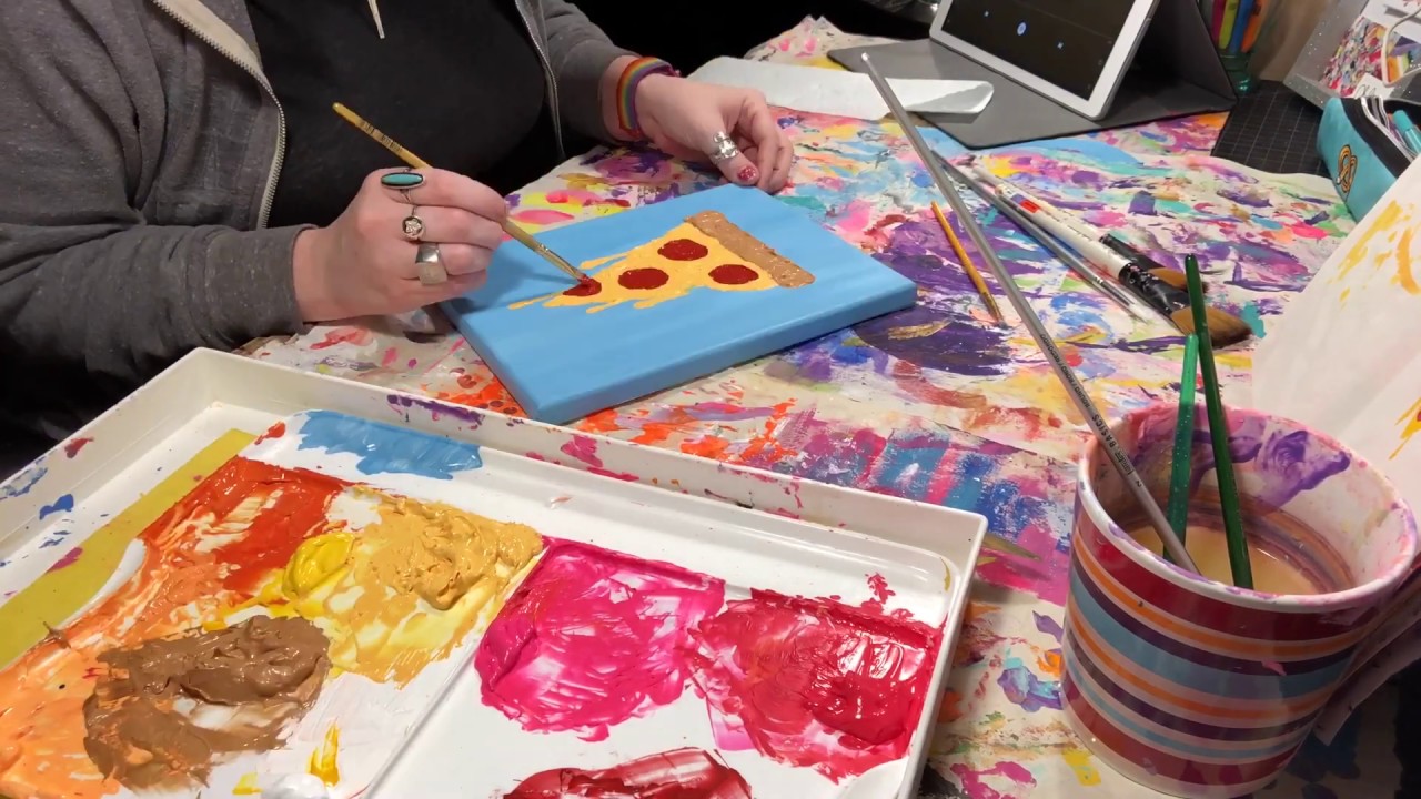 Painting a Slice of Pepperoni Pizza with Extra Cheese for National