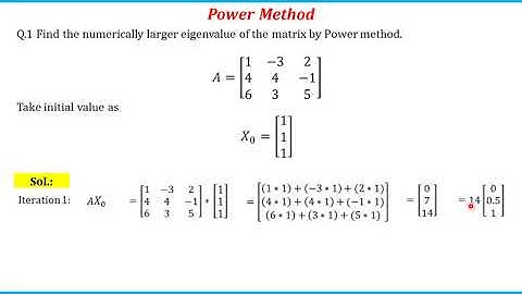 Numerical Method: Eigen Value and vector calculation by Power Method.