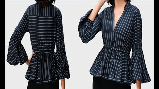 WRAP STRIPE BLOUSE PATTERN MAKING