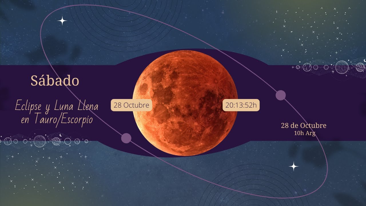 Eclipse Lunar y Luna Llena en Tauro/Escorpio - 28 de Octubre 2023 - YouTube