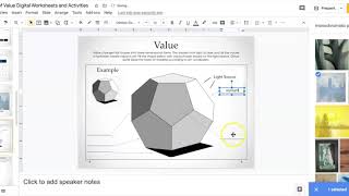 Elements of Art Digital Google Worksheet - Value