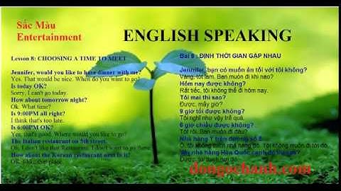 Lesson 8: CHOOSING A TIME TO MEET