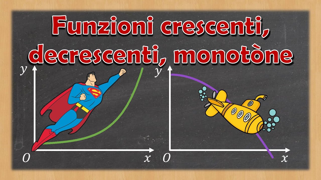 Le funzioni crescenti, decrescenti, monotòne - Spiegazione ed esempi