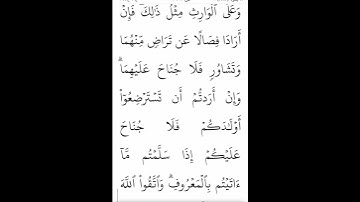 سوره مبارکه بقره ادامه آیه ۲۳۳بامعنی گویا گوارای وجودتان #قرآن #قران_كريم #قران #قرآن_كريم #youtube