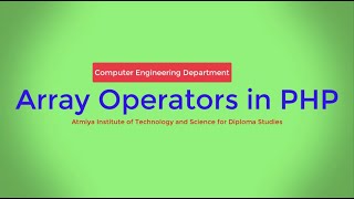 Famous Array Operators in PHP with Bhumika Zalavadia Profile