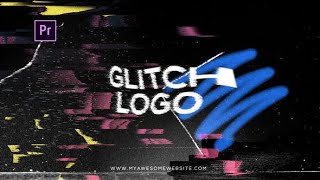 Premiere Pro Template: Glitch Distortion Logo Intro + Free Font