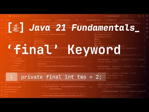 23. The 'final' Keyword in Java 21