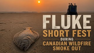 Sandy Hook Tip Fluke Fishing During The Canadian Wildfire Smoke Out. Non Stop bite, ALL SHORTS. #NJ