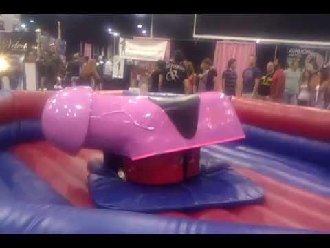 Riding the Mechanical Penis-Bull - YouTube