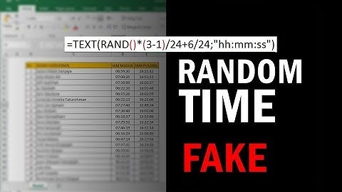 Cara Mengacak Jam di Excel