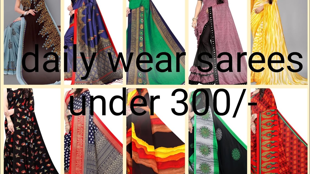 latest daily wear sarees under 300 rupees|georgette sarees|fancy sarees|latest sarees and jewelry