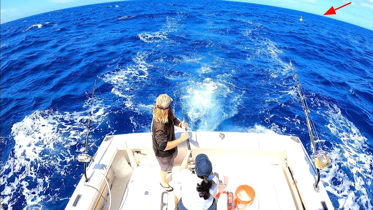 Fishing a FAD Buoy in Hawaii Marlin Tries To Eat Our Catch YouTube