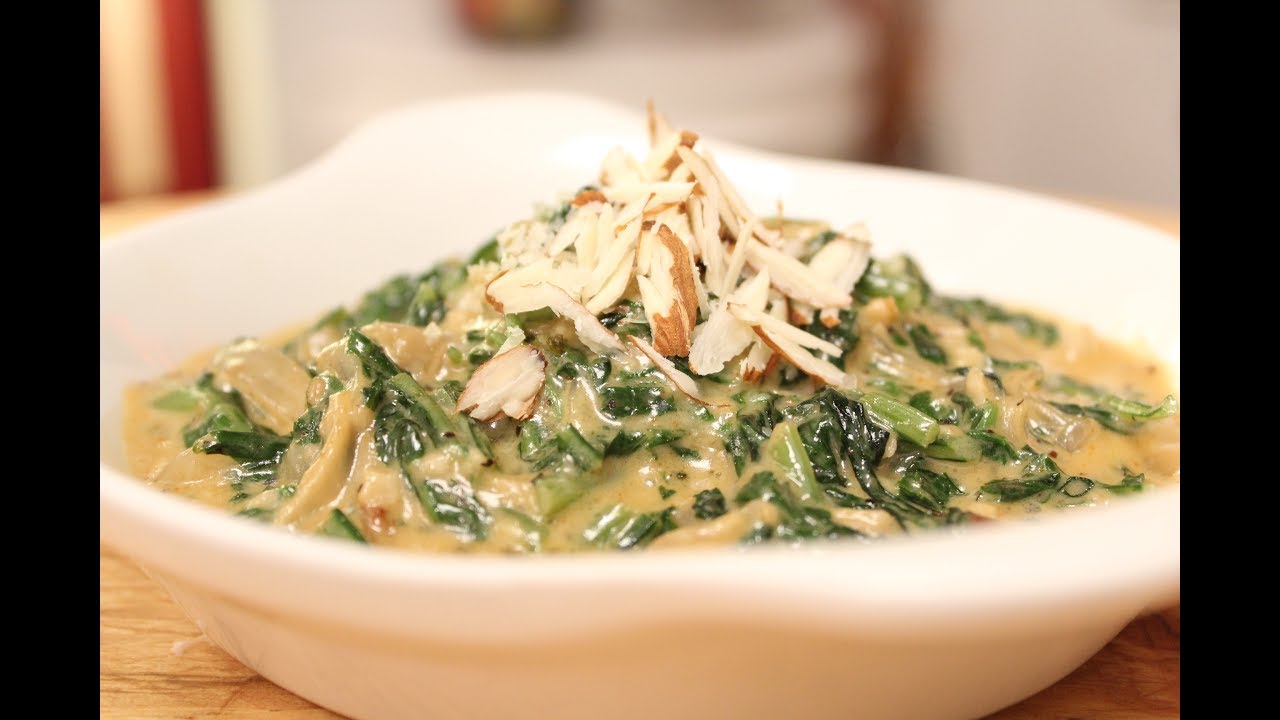 Coconut Cream Spinach Sanjeev Kapoor Khazana YouTube