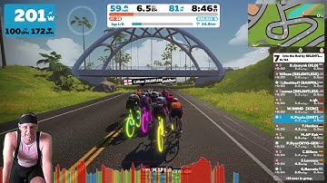 Zwift - Two Bridges Loop Segment - Climb, Descent, Finish