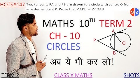 two tangents PA and PB are drawn to a circle with centre O from an external point P@MathsTransporter