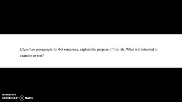 SCI207 Lab Report 2: Objectives Paragraph