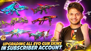 Say Yes To My Subscriber For All Evo Gun Skin 0 To Level 7 Max 🤯 First Time Garena Free Fire