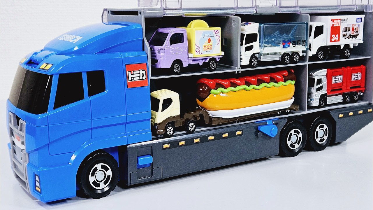 【玩具店倉庫保管品】トミー  ホットドライブ大作戦 トミカ☆はたらくくるまのミニカーを開封＆坂道で走行テストをして