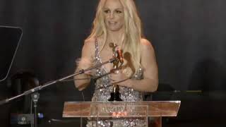 Britney accepting Fragrance award at Hollywood Beauty Awards 2018