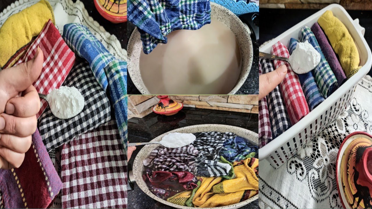 كيف تتخلصين من تعب غسل مناديل المطبخ🤔مكون إقتصادي يقضي على الأوساخ والبقع بدون مجهود